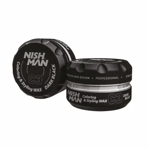 Nishman C3 Coloring Hair Styling Wax – Dark Black
