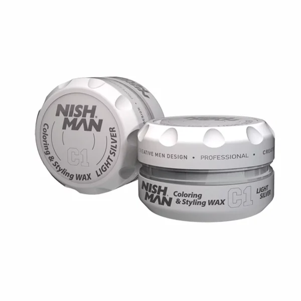 Nishman C1 Coloring Hair Styling Wax – Light Silver
