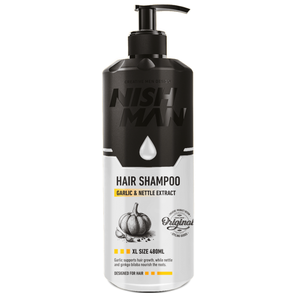 Nishman Hair Shampoo Garlic & Nettle Extract 480ml